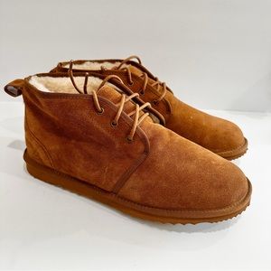 Alpine Design Men’s Leather Chukka Ankle Boots Sheepskin fur